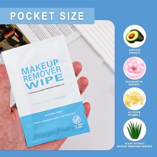 50 Pack Gisdo Individually Wrapped Makeup Remover Wipes Bulk