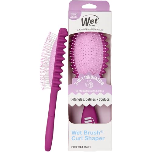 Wet Brush Curl Shaper Detangler Brush - Purple for All Hair Types