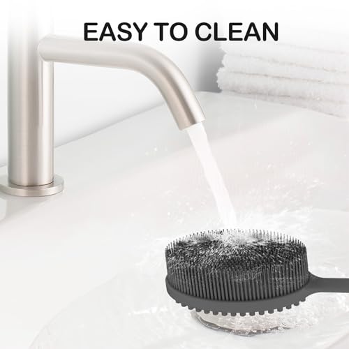 MateeyLife Silicone Body Scrubber with Handle for Gentle Exfoliation