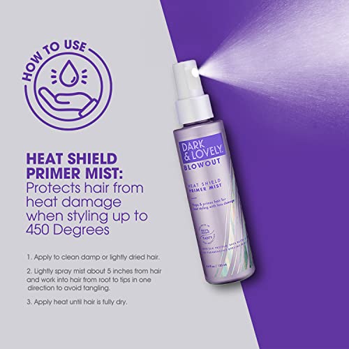 Dark and Lovely Blowout Heat Shield Hair Primer & Protectant Spray, 4.4 oz