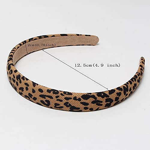 Cuizhiyu Leopard Print Headband 6PK - Faux Leather Wide Hairbands for Women & Girls, Leopard Variations