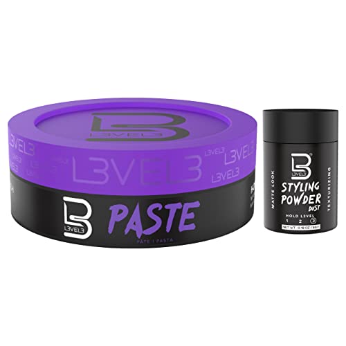 L3 Long-Lasting Hair Styling Paste for Men - Strong Hold & Volume - Keratin Infused