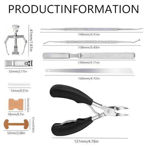 Ingrown Toenail Correction Kit with Nail Clippers & Care Gel - Foot Care Tools