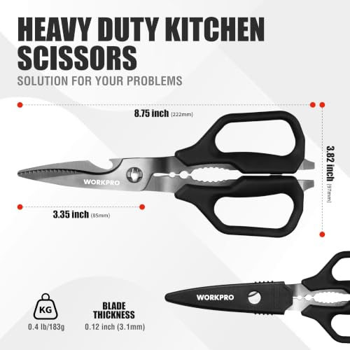 WORKPRO Heavy Duty Kitchen Scissors with Titanium Coated Blades