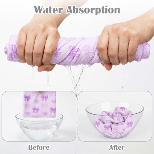 Microfiber Hair Towel Wrap for Kids - Quick Drying 2 Pack with Cute Bow Design