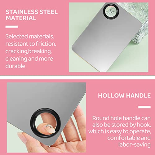 KissDate Stainless Steel Makeup Mixing Palette & Spatula Set