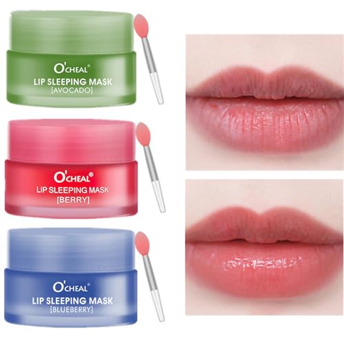 MEICOLY Berry Lip Sleeping Mask - Hydrating Overnight Lip Treatment, Nourishing Lip Balm for Dry Chapped Lips, 0.7oz