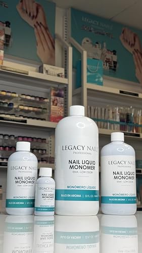 Legacy Nails Professional Acrylic Monomer Liquid - 4 Fl Oz Low Odor Formula