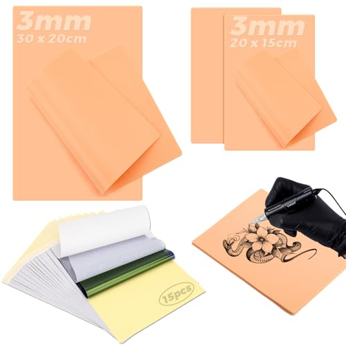 20Pcs Tattoo Practice Skin Kit with Stencil Paper for Artists