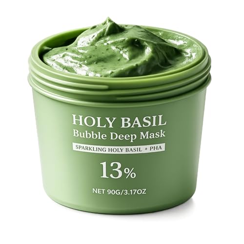 Holy Basil Bubble Deep Clay Mask – Green Variant for Pore & Blackhead Care