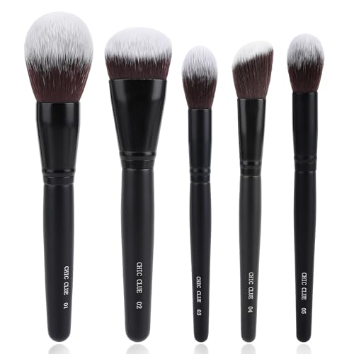 5-Piece Professional Makeup Brush Set - Soft Synthetic Face Brushes