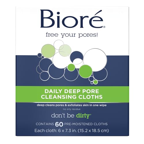 Bioré Daily Deep Pore Cleansing Wipes - 60 Count Facial Cloths