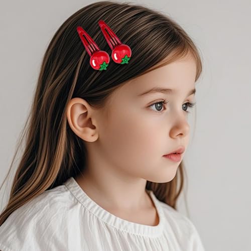 Cute Tomato Hair Clips - 20 Pcs Fruit Barrettes for Kids & Adults