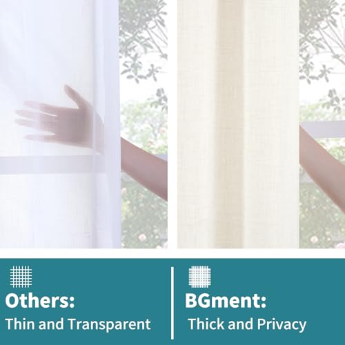 Ivory Faux Linen Cafe Curtains - 24x36 Set of 2 Panels