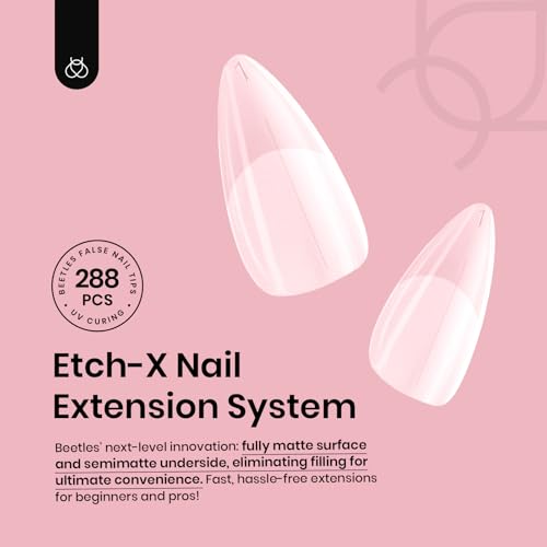 Beetles Medium Almond Gel Nail Tips - 288PCS Pre-Shape Full Cover