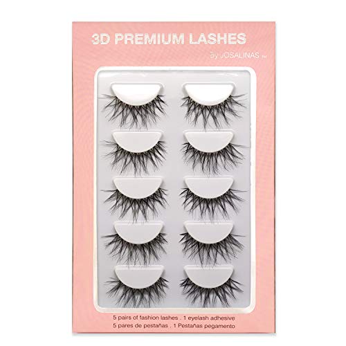 JOSALINAS Crisscross Wispy False Eyelashes - 5 Pairs Winter Glamour Lashes