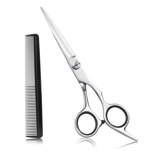 6.5 Inch Stainless Steel Hair Cutting Scissors Kit - Professional Barber Shears for All Hair Types