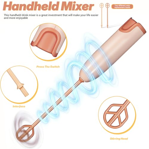 Toyvian Handheld Electric Baby Formula Mixer with 2 Stirrers
