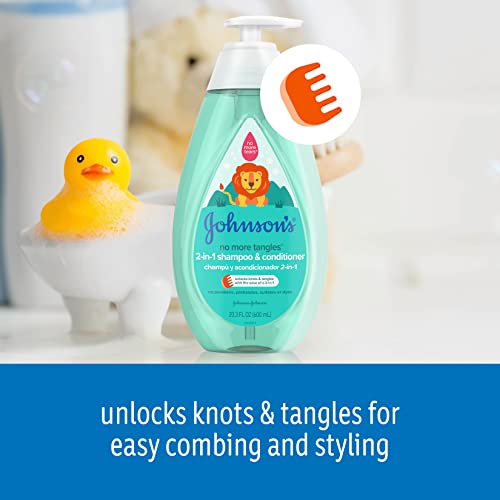 Johnson's Baby No More Tangles 2-in-1 Shampoo & Conditioner 20.3 fl. oz - Tear-Free & Hypoallergenic for Kids