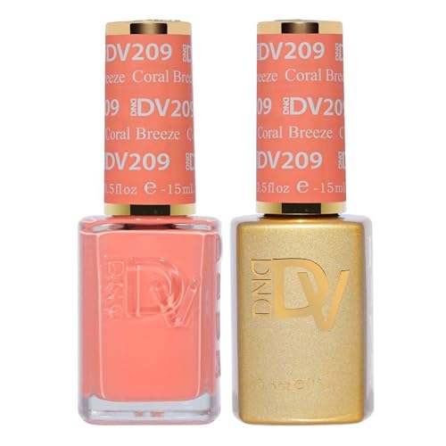 DND DIVA Coral Breeze Gel Nail Polish Duo | 0.5 Fl Oz | Chip-Free & Easy Soak Off