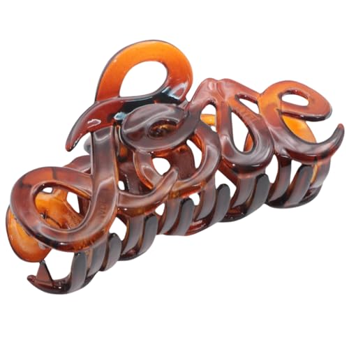 French Love Tortoise Shell Hair Claw Clip 3 Inch No Slip Grip Elegant Style