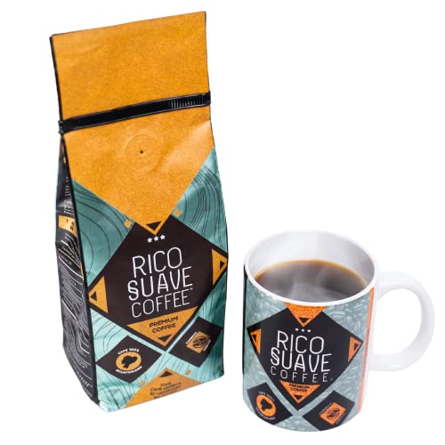 Rico Suave Premium Coffee - 100% Ecuadorian Dark Roast Ground Coffee, 12oz