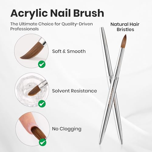Beetles C-Silver-02 Acrylic Nail Brush – Professional Kolinsky Bristles