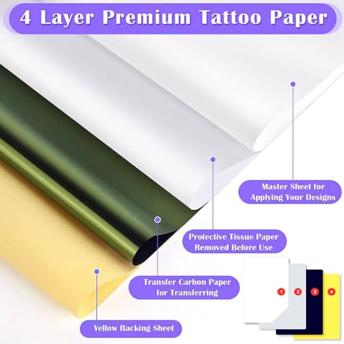 Usiriy 3mm Thick Tattoo Practice Skin Kit with 15pcs Stencil Transfer Paper