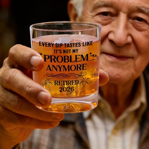 Funny Retirement Whiskey Glass for Men 2026 - Perfect Gift