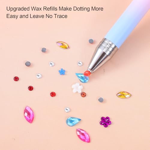 2 Pcs Rhinestone Picker Tools with 6 Refills - Nail Art & Craft Dotting Pen Set