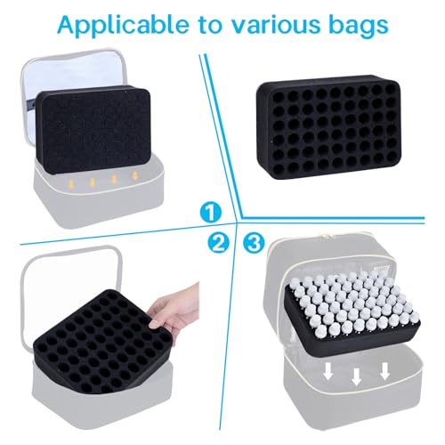 LANDFOBO Essential Oil Organizer Foam Holder - 54 Slot Storage for Bottles