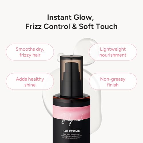 2-in-1 Hair Serum & Perfume Oil - Korean Hair Care, Moroccan Argan Oil & 12 Amino Acids for Dry Damaged Hair, Anti-Frizz Glass Hair Shine, Paraben-Free, Baby Powdery Musk, 3.38 fl oz