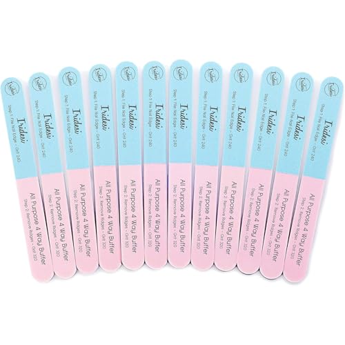 4-Way Nail File and Buffer Set - 12 Pack for Natural Nails