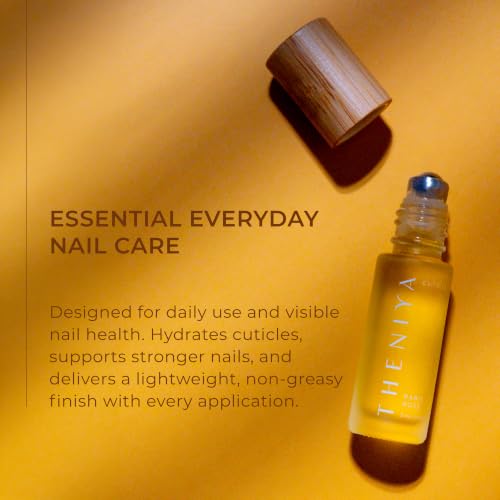 Theniya Paris Rose Cuticle Oil Roll-On – Hydrating Nail Oil with Jojoba & Vitamin E, 5mL Travel Size