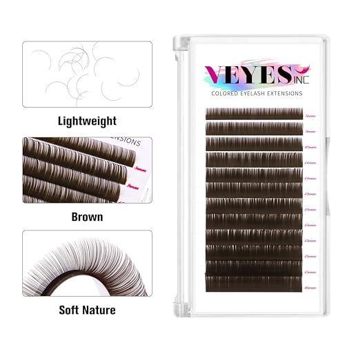 VEYES INC Dark Brown CC 0.03 Lash Extensions 8-16mm Mixed Length Tray - Natural Look
