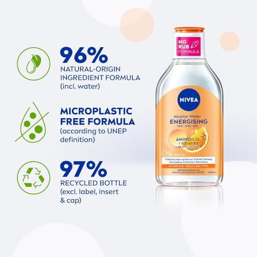 NIVEA Energizing Micellar Water Facial Cleanser with Vitamin C - 400ml