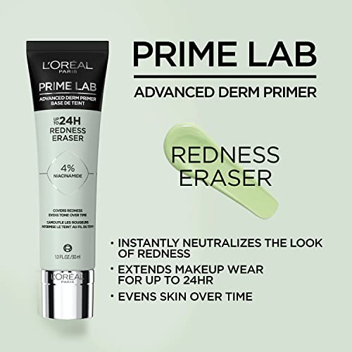 L'Oreal Paris Prime Lab Redness Eraser Face Primer with Niacinamide - 1.01 Fl Oz