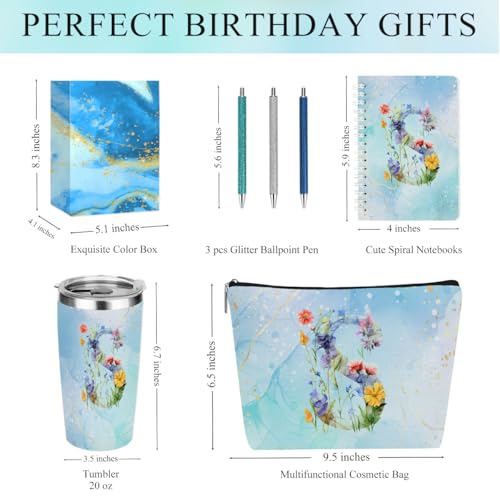 Personalized Monogrammed Gift Set for Women - Letter S, 6 Pieces