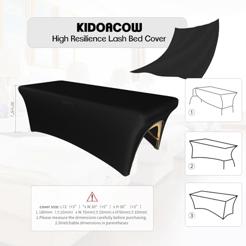 KIDOACOW Black Massage Table Cover with Leg Cut-Out - 6FT Protector