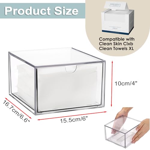 Sumnacon Clear Plastic Face Towel Holder with Drawer Storage
