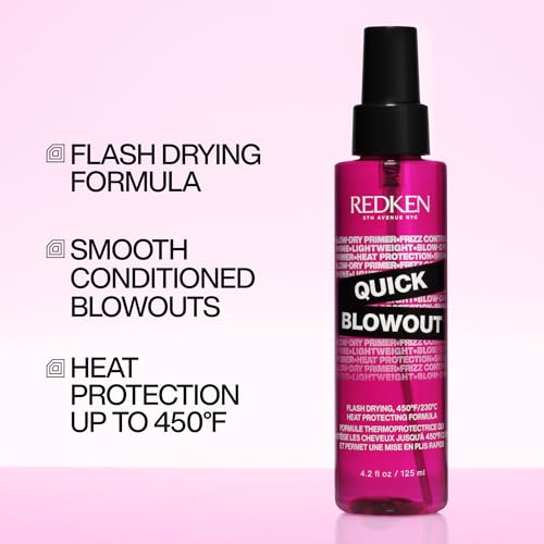 Redken Quick Blowout Heat Protectant Spray, Lightweight Styling Primer (1 Count)