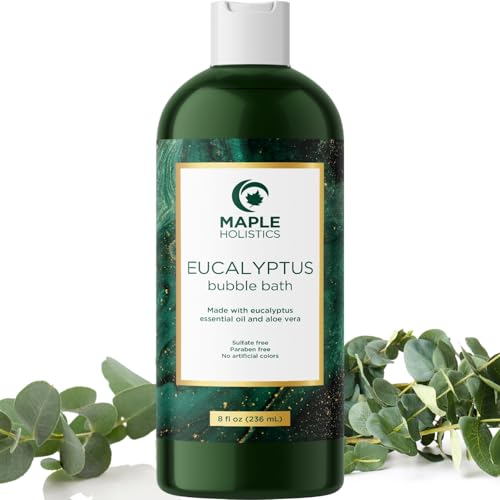 Maple Holistics Eucalyptus Bubble Bath, Sulfate-Free Foaming Bath Oil, 8 oz