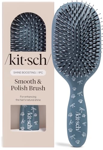 Kitsch Smooth & Polish Hair Brush Coastal Blue - Detangler & Shine Enhancer