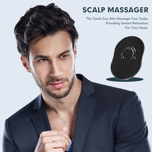 6-Pack Pocket Combs for Men - Ergonomic Scalp Massager & Beard Tool