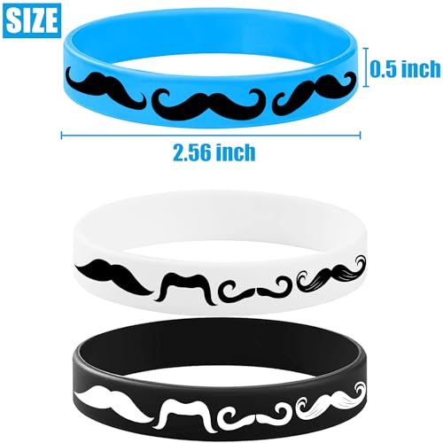 CupaPlay 24PCS Moustache Silicone Bracelets - Party Favors