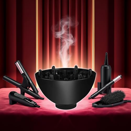 Hair Diffuser, Black Adaptable for Blow Dryers Diffuser Universal for Curly Care Dryer Diffusers and Styling Tools and Appliances Accessories, Hair Attchment for Women