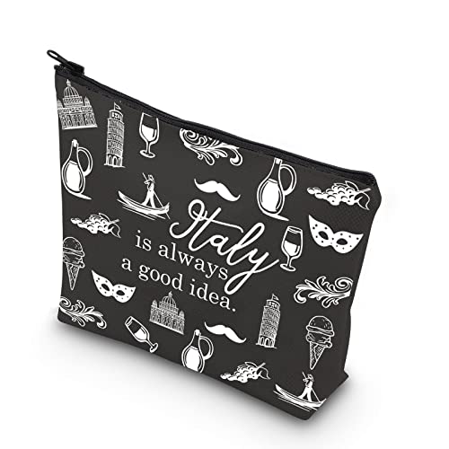 Italy Travel Gift Makeup Bag - Zipper Pouch for Cosmetics & Accessories