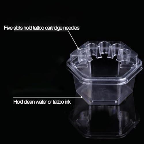 40PCS Disposable Tattoo Cartridge Needle Holder & Ink Rinse Cup Tray