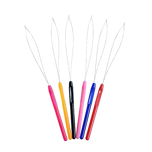 Hair Extension Loop Needle Kit - 6 Pcs Plastic Hook Tools