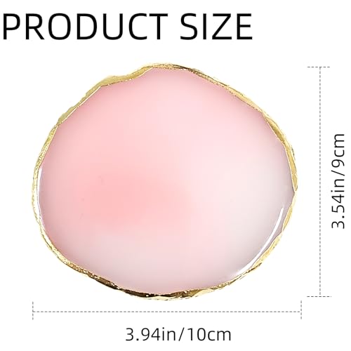 Nail Art Palette Set - 2 Pcs Resin Mixing Plates with Gold Edge